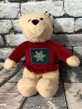 Hallmark Christmas Bear Plush Toy Cream With Red Sweater (PL-01)